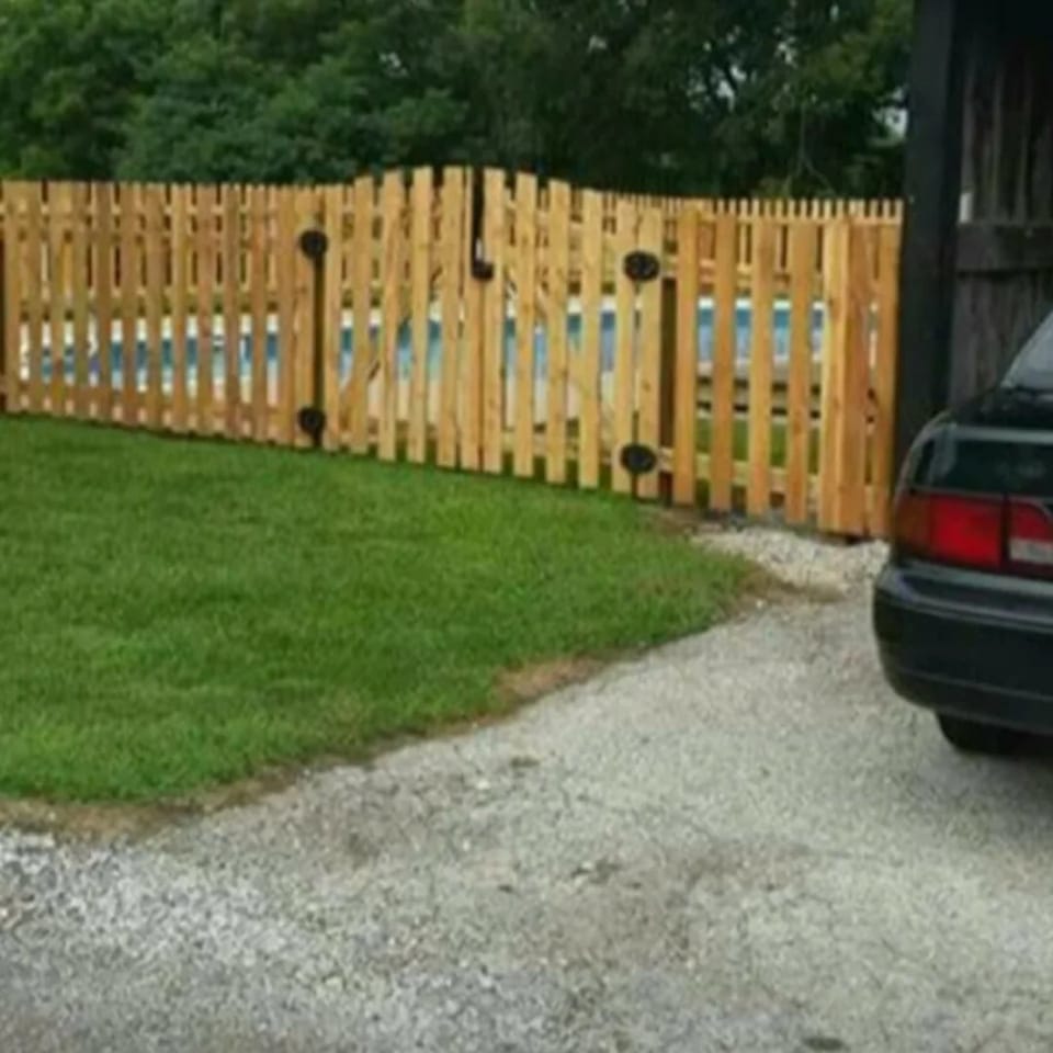 Cedar spaced-picket fence